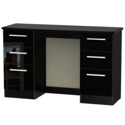 Harrow Double Pedestal Desk In Black Gloss (Ready Assembled) - thumbnail 6
