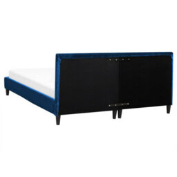 Beliani Bed Velvet Fitou 160 X 200 Cm (Eu King Size) Dark Blue - thumbnail 7