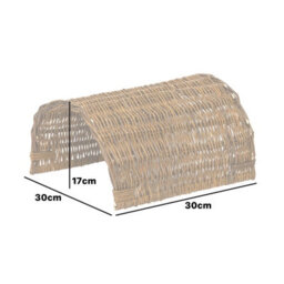 Woodside Rabbit/guinea Pig Wicker Bridge, Wooden Pet Shelter For Small Animals - thumbnail 3