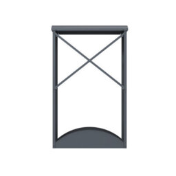 Trimetals Modern Metal Firewood Rack Log Storage Anthracite Grey - thumbnail 4