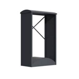 Trimetals Modern Metal Firewood Rack Log Storage Anthracite Grey - thumbnail 3