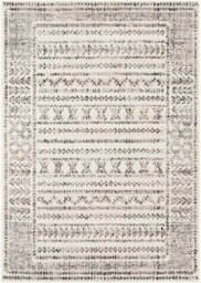 Livabliss Pisa-Geometric Grey Off-White Black Living Dining Bedroom Rug 200 X 275 Cm Easy Care, Non Shedding - thumbnail 1