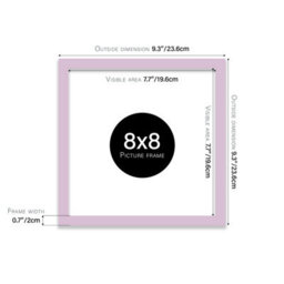 8X8 Lilac Picture Frame (20.3 X 20.3Cm) Poster, Photo, Artwork, Gallery Wall Or Print - thumbnail 3