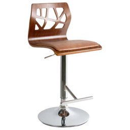Beliani Set Of 2 Bar Chairs Petersburg Faux Leather Brown/ Silver - thumbnail 4