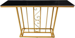 Hygrad Built to Survive Large Marble Effect Sintered Stone With Metal Frame Free Standing Console Table Hallway Entrance Furniture 120 Cm - thumbnail 5