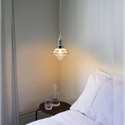 Long Life Lamps Company Retro Glass Diamond Shape Chrome Ceiling Pendant Light M0184 - thumbnail 8