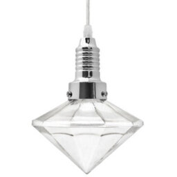 Long Life Lamps Company Retro Glass Diamond Shape Chrome Ceiling Pendant Light M0184 - thumbnail 3