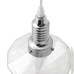 Long Life Lamps Company Retro Glass Diamond Shape Chrome Ceiling Pendant Light M0184 - thumbnail 5