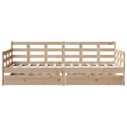 Berkfield Daybed With Drawers Without Mattress 90X190 Cm Single Solid Wood - thumbnail 4