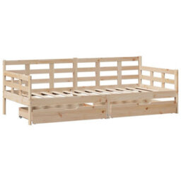 Berkfield Daybed With Drawers Without Mattress 90X190 Cm Single Solid Wood - thumbnail 3