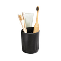 ReBorn® Reborn Recycled Toothbrush Holder - Graphite Black Bathroom Accessories Caddy - With Three Compartments - Made In The Uk - thumbnail 7