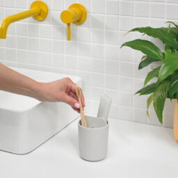 ReBorn® Reborn Recycled Toothbrush Holder - Graphite Black Bathroom Accessories Caddy - With Three Compartments - Made In The Uk - thumbnail 6