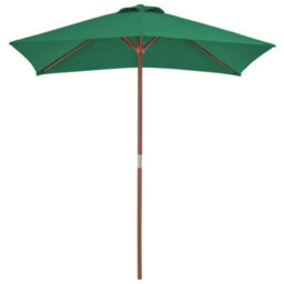 Berkfield Outdoor Parasol With Wooden Pole 150X200 Cm Green - thumbnail 2