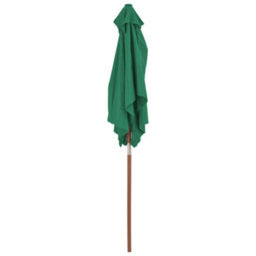 Berkfield Outdoor Parasol With Wooden Pole 150X200 Cm Green - thumbnail 5