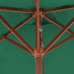 Berkfield Outdoor Parasol With Wooden Pole 150X200 Cm Green - thumbnail 7