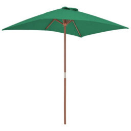 Berkfield Outdoor Parasol With Wooden Pole 150X200 Cm Green - thumbnail 4