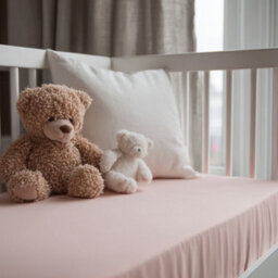 MHG Living Pack Of 2 Fitted Cot Sheets, 100% Cotton Jersey - Soft & Breathable - Misty Pink And Dusty Rose - Fits 140X70Cm Cots - thumbnail 3