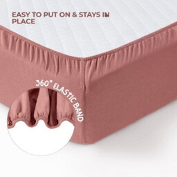 MHG Living Pack Of 2 Fitted Cot Sheets, 100% Cotton Jersey - Soft & Breathable - Misty Pink And Dusty Rose - Fits 140X70Cm Cots - thumbnail 7