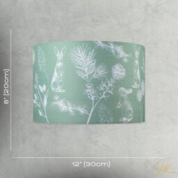 Happy Homewares Woodland Theme Sage Olive Green Shade With Hares And Thistle Decor - thumbnail 7