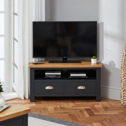 The Furniture Market Cotswold Charcoal Grey Painted Corner Tv Unit Up To 50 Tv Size - thumbnail 2