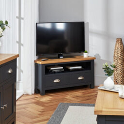The Furniture Market Cotswold Charcoal Grey Painted Corner Tv Unit Up To 50 Tv Size - thumbnail 3