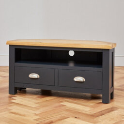 The Furniture Market Cotswold Charcoal Grey Painted Corner Tv Unit Up To 50 Tv Size - thumbnail 5