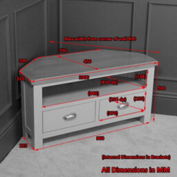 The Furniture Market Cotswold Charcoal Grey Painted Corner Tv Unit Up To 50 Tv Size - thumbnail 9