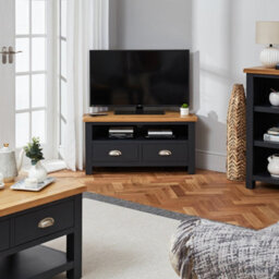 The Furniture Market Cotswold Charcoal Grey Painted Corner Tv Unit Up To 50 Tv Size - thumbnail 4