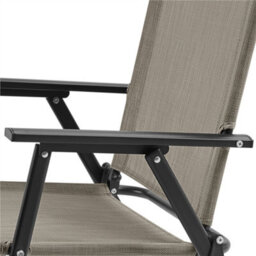 Yaheetech Brown Set Of 4 Outdoor Texteline Foldable Dining Chairs With Armrests - thumbnail 3