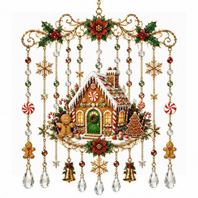 Amorly Acrylic Hanging Wind Chime Ornament, Christmas Themed Decorative Pendant For Window, Wall Home Holiday Decoration - image 1