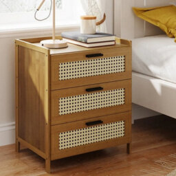 3 Drawer Bedside Table Nightstand Wooden Storage Cabinet Bedroom Side Organizer - thumbnail 1