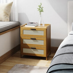 3 Drawer Bedside Table Nightstand Wooden Storage Cabinet Bedroom Side Organizer - thumbnail 3