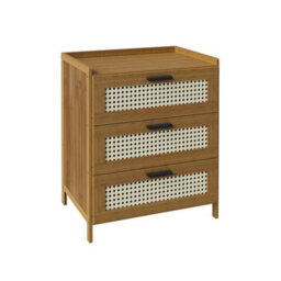 3 Drawer Bedside Table Nightstand Wooden Storage Cabinet Bedroom Side Organizer - thumbnail 6