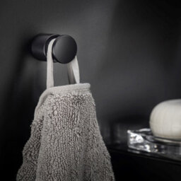 Cosmic Towel Hook, Robe Hook, Coat Hook,  Black, Hidden Fixings, Anti-Corrosion, 5Kg Resistance, Micra Collection - thumbnail 4