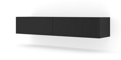 Arte Sleek Bingo Wall-Mounted Tv Cabinet In Black Matt - 1600mm X 400mm X 300mm - image 1