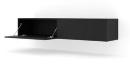 Arte Sleek Bingo Wall-Mounted Tv Cabinet In Black Matt - 1600mm X 400mm X 300mm - thumbnail 2