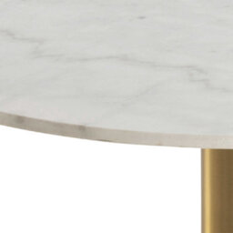 Wyld Haus Meadowbloom White Marble Round Coffee Table With Brushed Brass Base - thumbnail 3