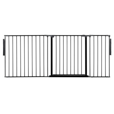 Safetots Premium Multi Panel Room Divider, Up To 187Cm Wide, Black, 70Cm Tall, Flexible Barrier With Door For Baby And Toddler - image 1