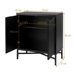 Gainoom Fluted Sideboard Buffet Cabinet With 2 Doors Modern Accent Storage Cabinet Black - thumbnail 9