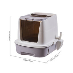 Thehotsale Extra-Large Enclosed Cat Litter Box With Top Deodoriser And Drawer Tray 41Cm W X 52 Cm D X 41Cm H - thumbnail 7