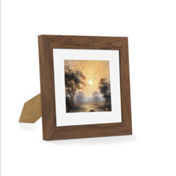 Ak Frames Walnut 5X5 Frame With 3.5X3.5 Mount And Perspex Front - thumbnail 2