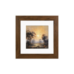 Ak Frames Walnut 5X5 Frame With 3.5X3.5 Mount And Perspex Front - thumbnail 1