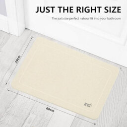 Stone Bath Mat 60X39Cm Quick-Dry Diatomaceous Earth Bathroom Mat With Non-Slip Surface Anti-Mould & Antibacterial - thumbnail 3