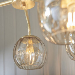 Luminosa Lighting Luminosa Dimple Multi Arm Glass Pendant Light Satin Brass Plate, Champagne Lustre Glass - thumbnail 3