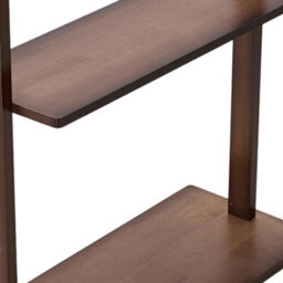 Living And Home Walnut Colour Rubberwood Freestanding Clothes Rack 5 Hooks Double Storage Shelves - thumbnail 7