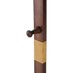 Living And Home Walnut Colour Rubberwood Freestanding Clothes Rack 5 Hooks Double Storage Shelves - thumbnail 6