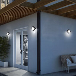 Long Life Lamps Company 12W Outdoor Modern Square Black Led Wall Light Opal Diffuser 6500K Zlc364B - thumbnail 9