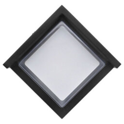 Long Life Lamps Company 12W Outdoor Modern Square Black Led Wall Light Opal Diffuser 6500K Zlc364B - thumbnail 4