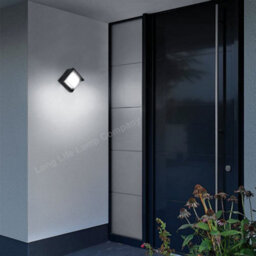 Long Life Lamps Company 12W Outdoor Modern Square Black Led Wall Light Opal Diffuser 6500K Zlc364B - thumbnail 6