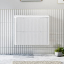 Royal Bathrooms Avenza 700mm Matt White Wall Hung Bathroom  Vanity Unit 2 Drawer Carrara White Undrilled Worktop & No Basin - thumbnail 1